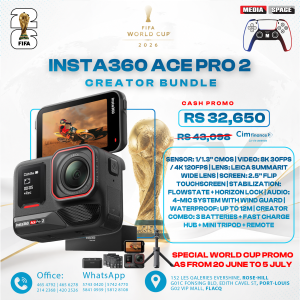 Insta360 Ace Pro 2 CREATOR Bundle -8K Action Camera with 157deg Lens, 2.5" Flip Screen & 12M Waterproof. Kit inc 3 x Batteries, 2-in-1 Tripod 2.0 + Mini Remote, Screen Protector, Type C-C Cable