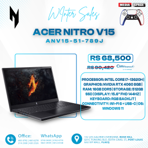 acer Nitro V ANV15 2024 Gaming Laptop 15.6" FHD IPS 144Hz 10-Core Intel i7-13620H 16GB DDR5 512GB SSD NVIDIA GeForce RTX 4060 8GB Thunderbolt 4 Wi-Fi 6 Backlit Keyboard Win11 Home w/ONT 32GB USB