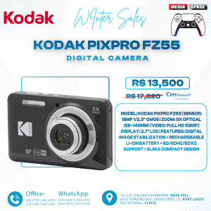 KODAK PIXPRO FZ55-RD 16MP Digital Camera 5X Optical Zoom 28mm Wide Angle 1080P Full HD Video 2.7" LCD Vlogging Camera