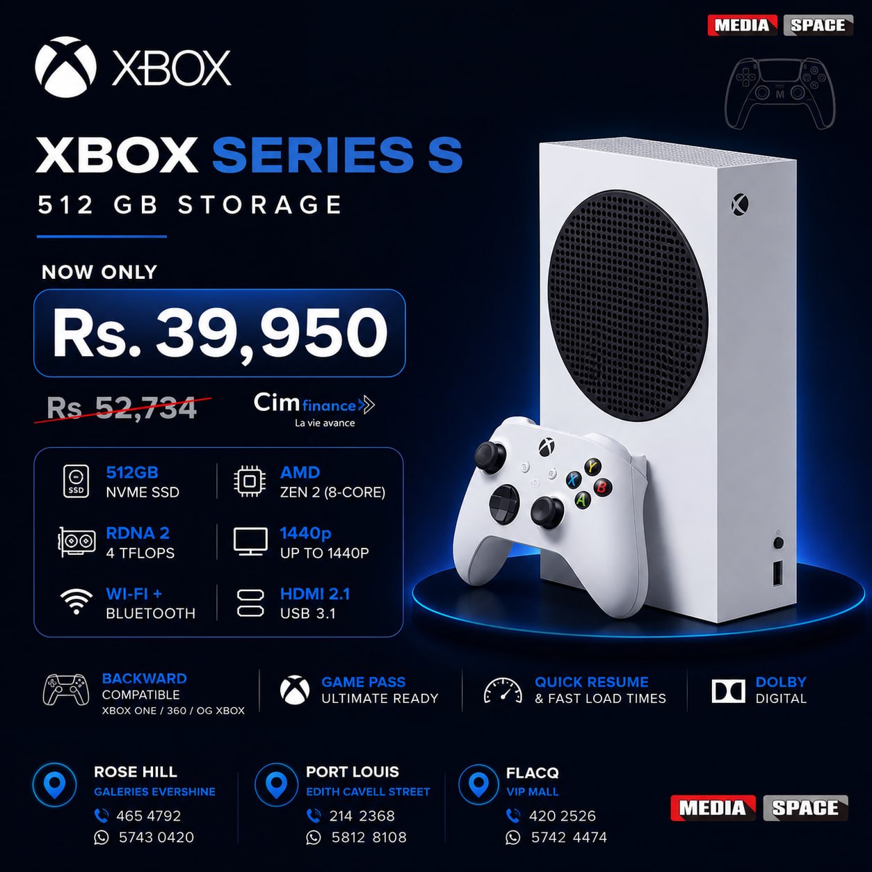X Box Series S 512gb All-Digital Console