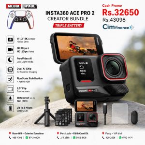 Insta360 Ace Pro 2 CREATOR Bundle -8K Action Camera with 157deg Lens, 2.5" Flip Screen & 12M Waterproof. Kit inc 3 x Batteries, 2-in-1 Tripod 2.0 + Mini Remote, Screen Protector, Type C-C Cable