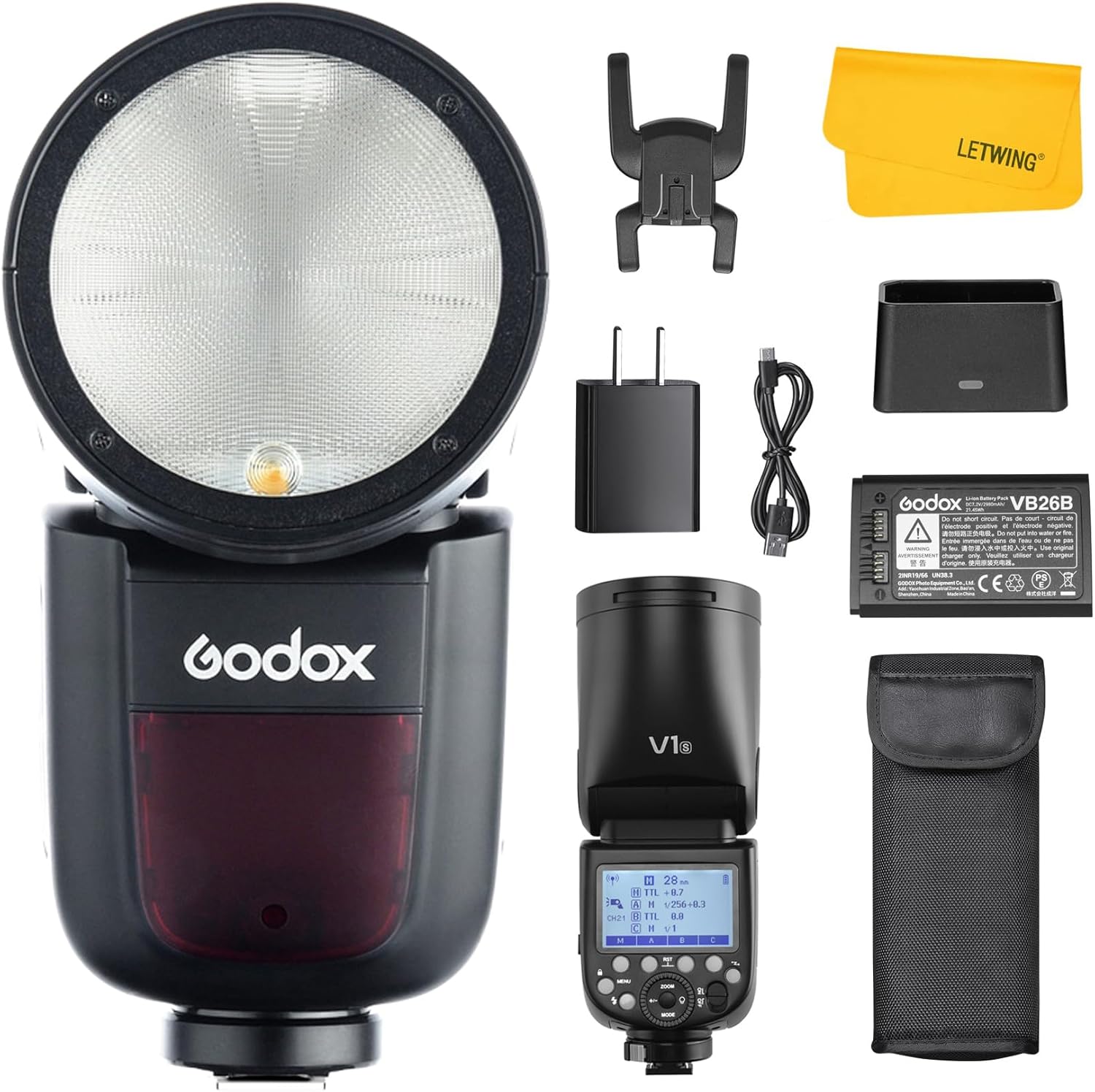 GODOX V1 V1-S Flash for Sony Cameras, 76Ws 2.4G TTL Speedlite for Sony Speedlight HSS 1/8000s, 480 Full Power Shots, Rechargeable Li-ion Battery, 1.5s Recycle Time, 10 Levels LED Modeling Lamp - Image 9
