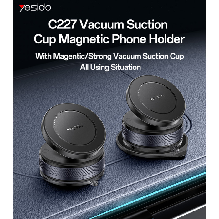 Yesido Magnet Wireless Vacuum Suction Cup Black C310 - Image 2