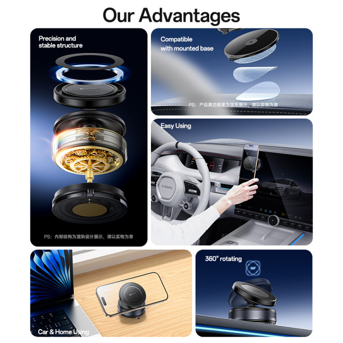 Yesido Magnet Wireless Vacuum Suction Cup Black C310 - Image 3
