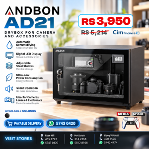 ANDBON AD21C Dry Cabinet Box 21L Liters Digital Display with Manual Humidity Controller AB21C