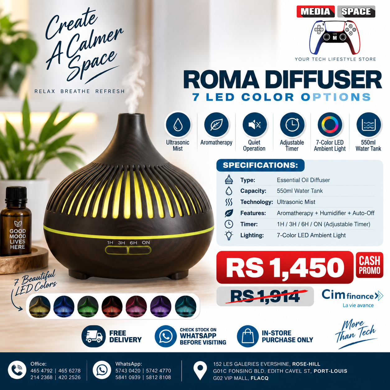 7 Colorful Light Ultrasonic Cool Mist Wood Humidifier Essential Oil Aromatherapy Scent Diffuser Machine - Image 2