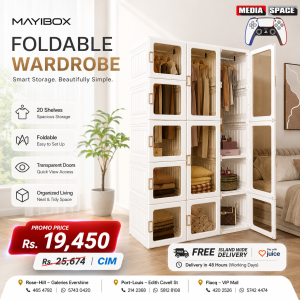MAYI Folding Wardrobe, 104 x 170 x 50 cm, Quick Assembly, Versatile Wardrobe with Clothes Rail and Magnetic Doors, Perfect for Bedroom and Living Room, Brown Transparent Door Plate