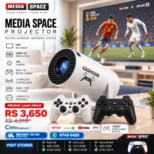 HY300 PRO MAX MEDIA SPACE 4k Smart Projector Android 11 1GB 8GB Home beamer Support 4K with GAME RETRO 2 JOYPAD