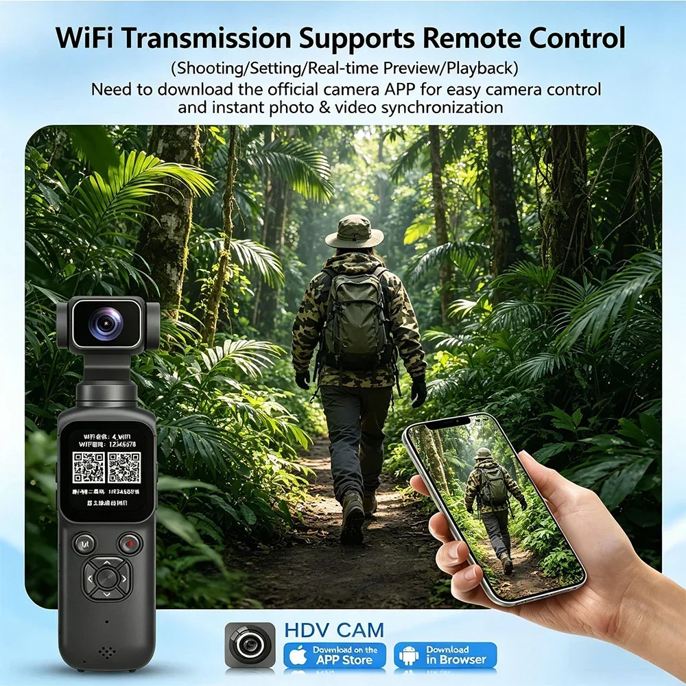 4K Pocket Camera for Vlogging,75MP Vlogging Camera with 330 Rotating Lens | WiFi,1.72" Touch Screen,Face Tracking,16GB TF Card & Tripod,Pocket Video Camera for Daily Recording - Image 4