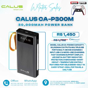 CALUS Power Bank with 4 Built-in Cables – 30000 mAh