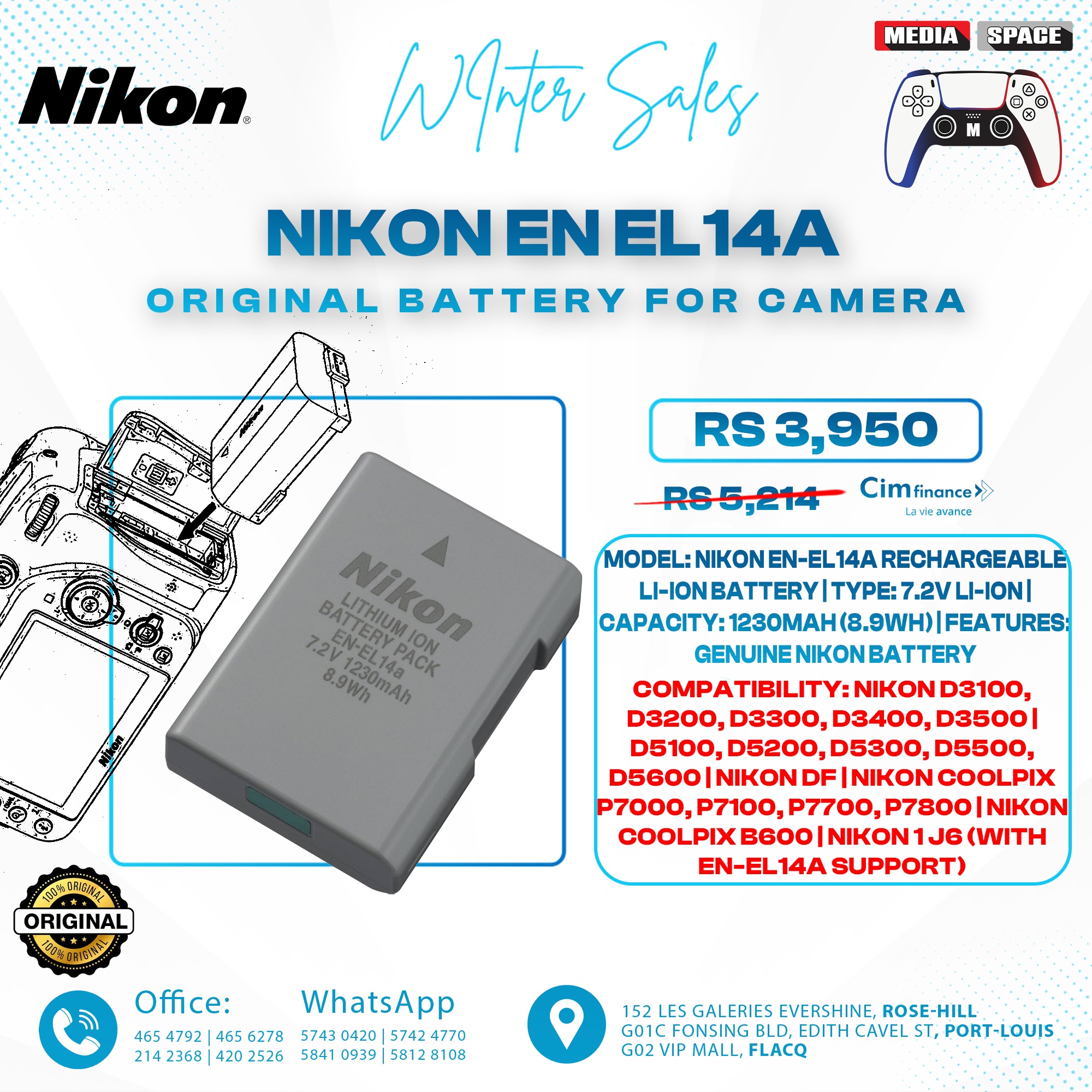 Nikon En EL 14a Original Battery