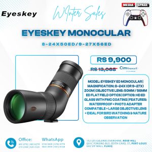 Eyeskey 8-24X50ED/9-27X56ED monocular ED flat field telescope HD zoom professional bird watching photo waterproof large diameter