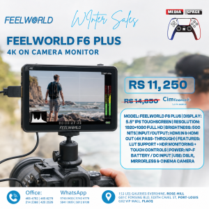 FEEL WORLD F6 Plus 6 Inch 450nit Camera Field DSLR Monitor, Touchscreen 4K HDMI in Out 1920x1080 IPS, Supports 3D LUT, HDR, Waveform, Accurate Focus and Expose