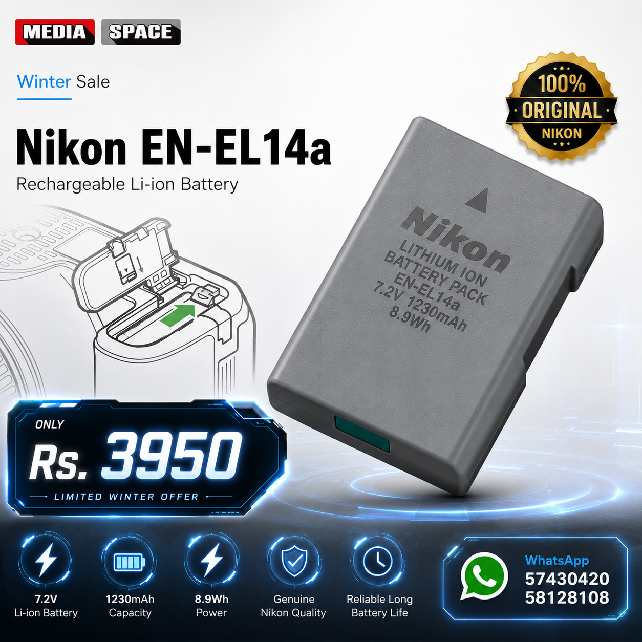 Nikon En EL 14a Original Battery