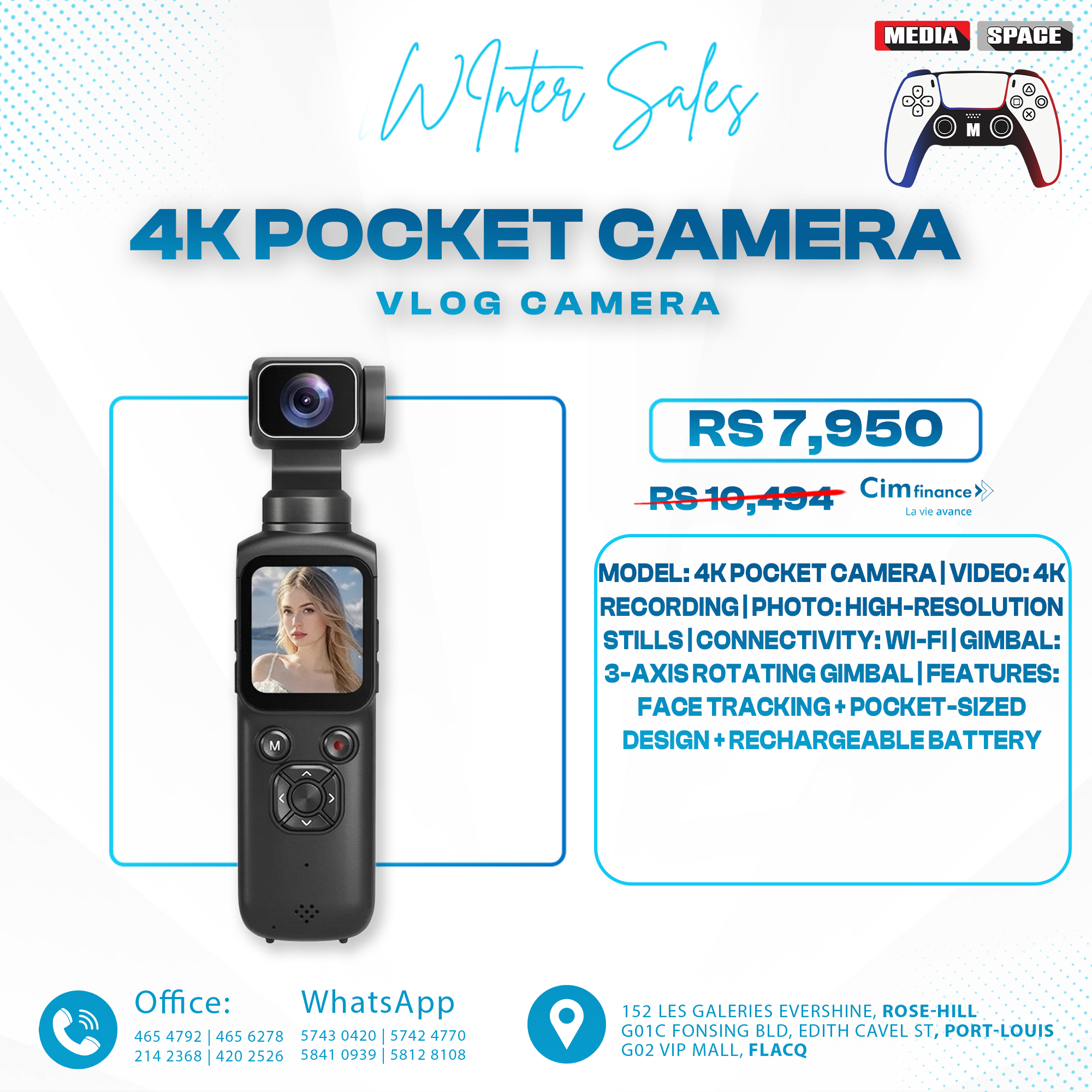 4K Pocket Camera for Vlogging,75MP Vlogging Camera with 330 Rotating Lens | WiFi,1.72" Touch Screen,Face Tracking,16GB TF Card & Tripod,Pocket Video Camera for Daily Recording