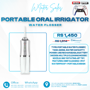 Rechargeable Portable Oral Irrigator-Water Flosser with 3 Pressure Modes
