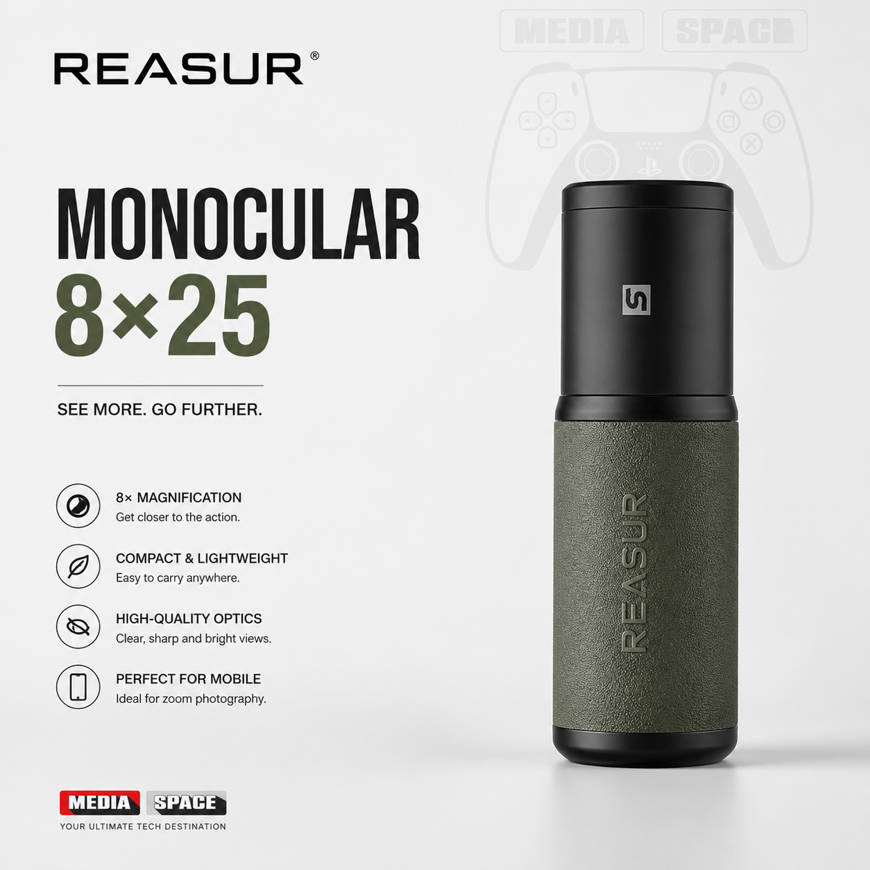 Reasur ,Full Single Barrel Telescope, Professional Remote High-Definition Viewing Telescope, Outdoor Camping Monocular 8x25 - Image 2