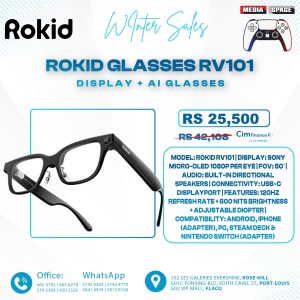 Rokid Rokid AI Smart Glasses RV10112MP Ultra-HD Cam Translation & Open-Ear Audio Sunglasses AR goggles Black 32 GB