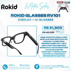 Rokid Rokid AI Smart Glasses RV10112MP Ultra-HD Cam Translation & Open-Ear Audio Sunglasses AR goggles Black 32 GB