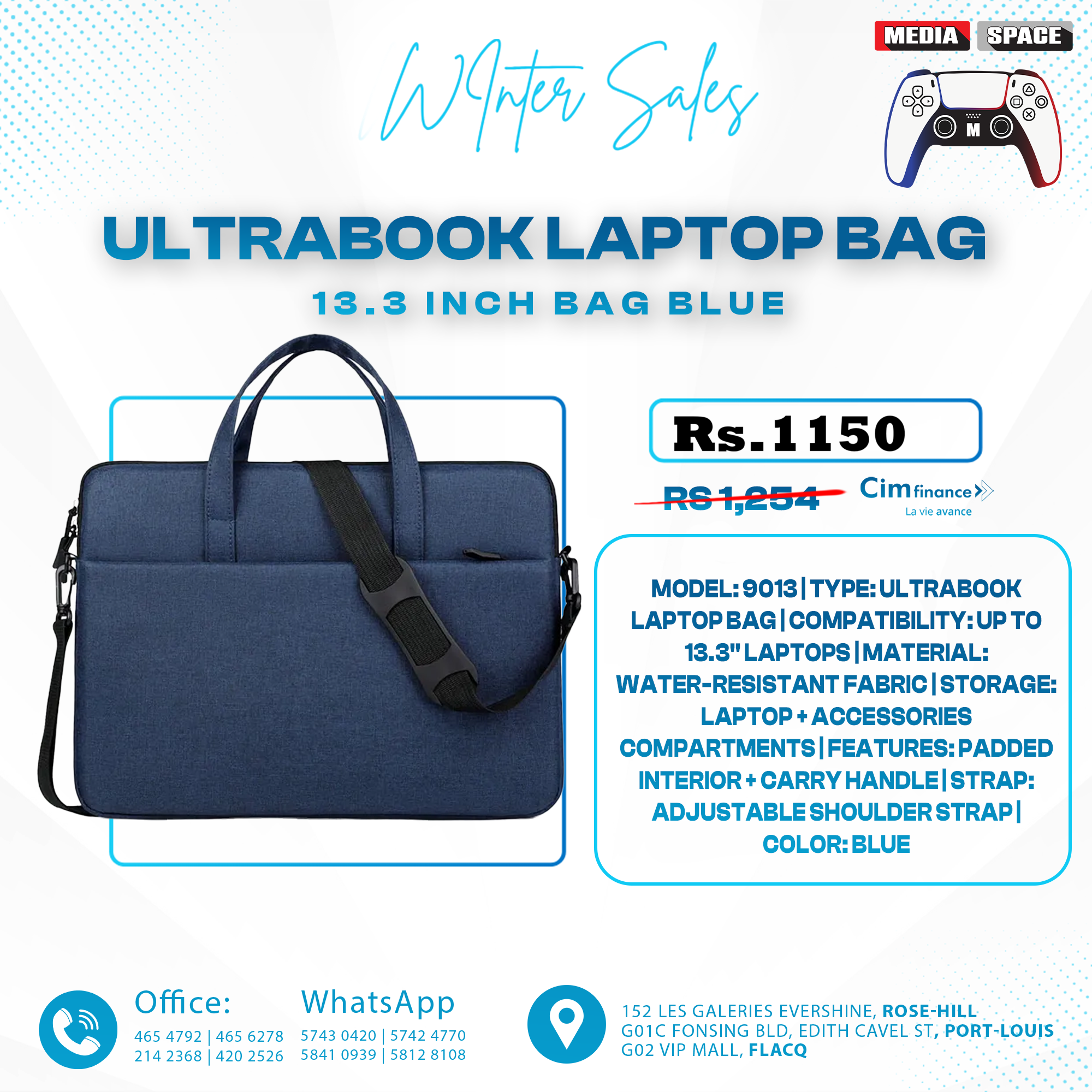 Business Travel Hand Bag Sleeve 13.3 inch laptop color Black/Blue/Grey - Image 6