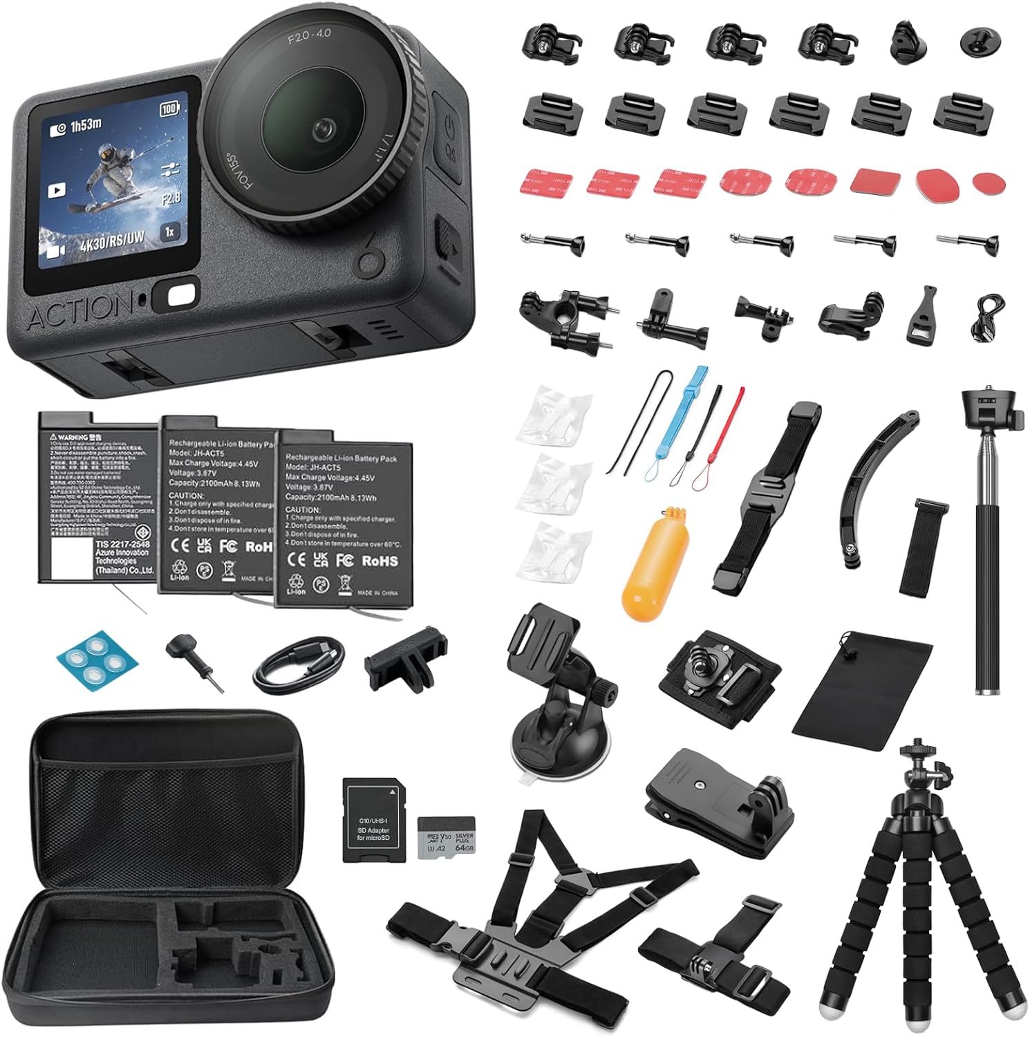 DJI Osmo Action 6 Adventure Combo + 50-in-1 Multi-Use Action Camera Accessory Kit - Image 2