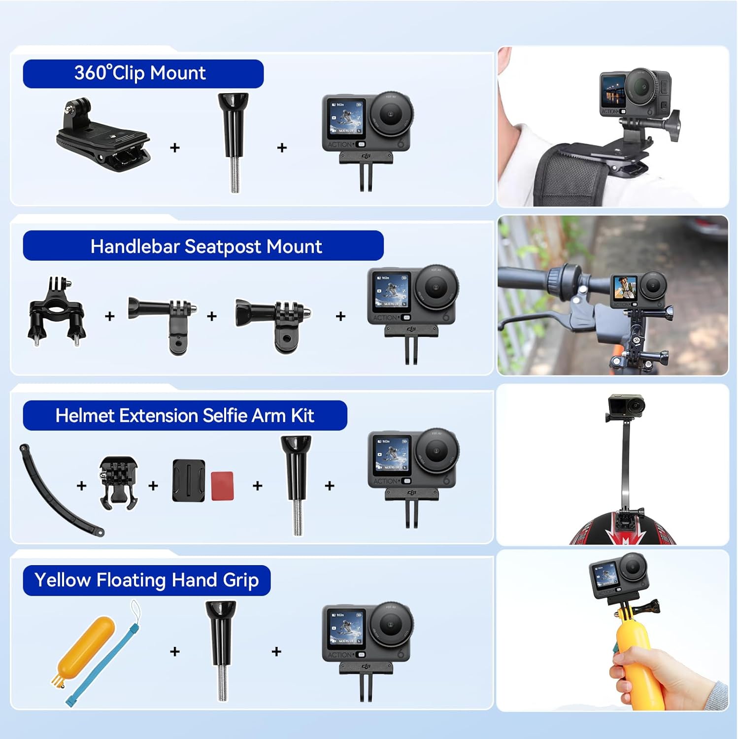 DJI Osmo Action 6 Adventure Combo + 50-in-1 Multi-Use Action Camera Accessory Kit - Image 6