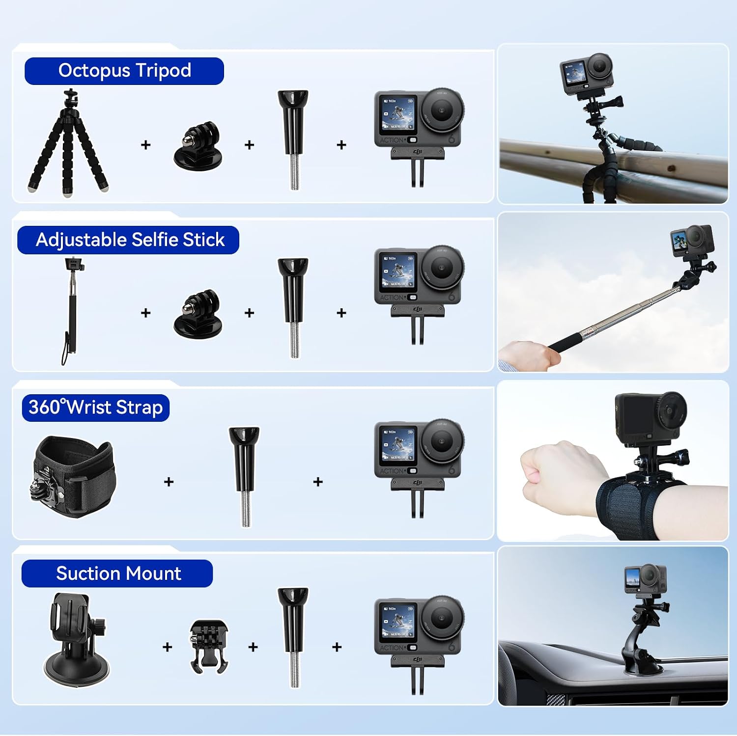 DJI Osmo Action 6 Adventure Combo + 50-in-1 Multi-Use Action Camera Accessory Kit - Image 4