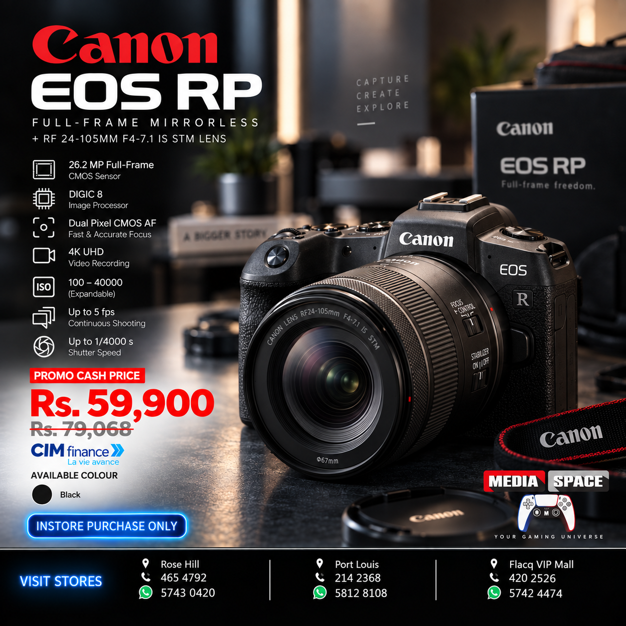 Canon EOS RP Full Frame Mirrorless Vlogging Portable Digital Camera with 26.2MP Full-Frame with lens 24-105 - Image 2