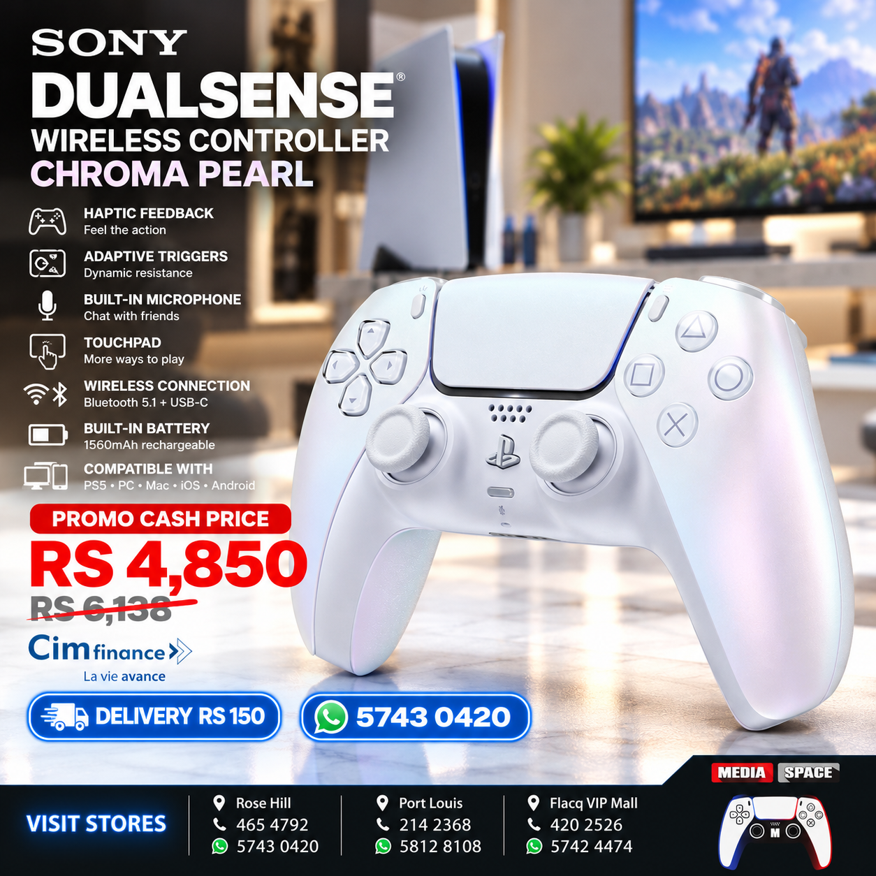 Sony PS5 Dualsense - Chroma Pearl Original