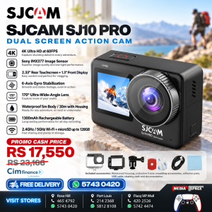 SJCAM | SJCAM SJ10 Pro Action Camera with 4K/60fps Video 6‑Axis Gyro Stabilization 5m Bare Waterproof for Sports Vlogging Cycling Skiing