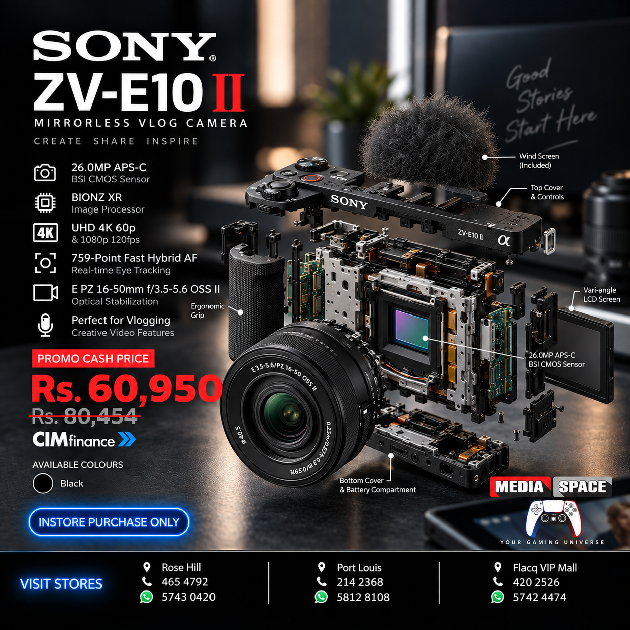 Sony ZV-E10 II Mirrorless Vlog Camera with 16-50mm Lens Kit (Black) - Image 3