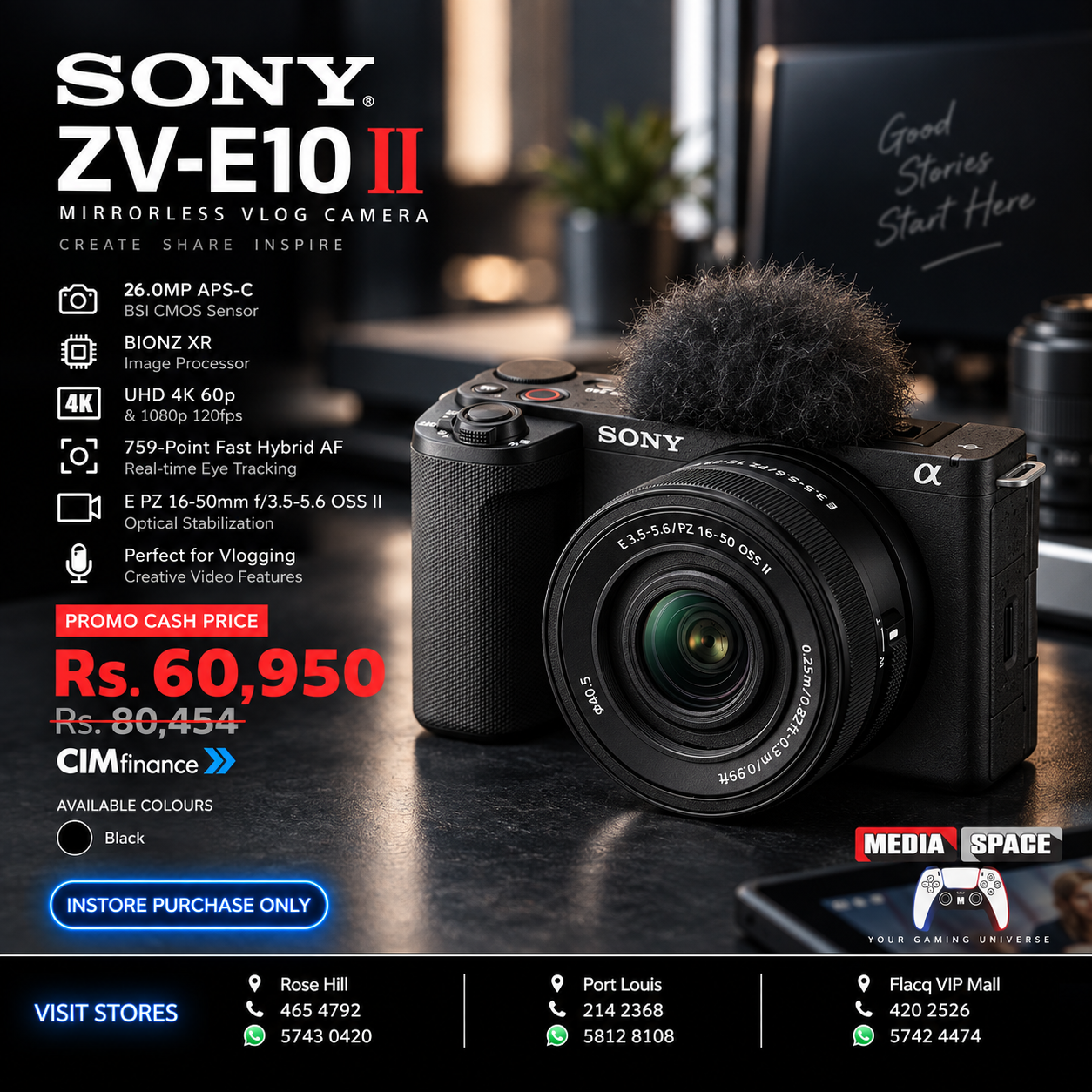 Sony ZV-E10 II Mirrorless Vlog Camera with 16-50mm Lens Kit (Black) - Image 2