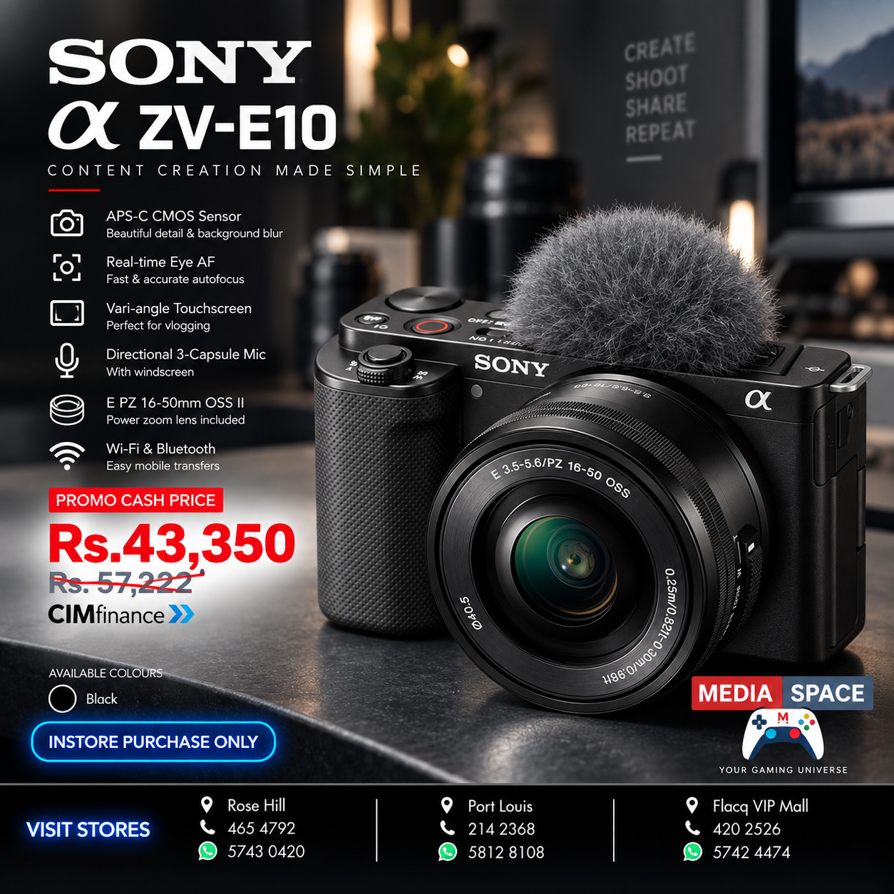 Sony Alpha ZV-E10 zve10 E-Mount Mirrorless Camera Vlog Camera Digital Compact Camera With 16-50mm Lens Professional E10 In Stock - Image 2