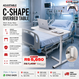 C shape Overbed movable retractable table