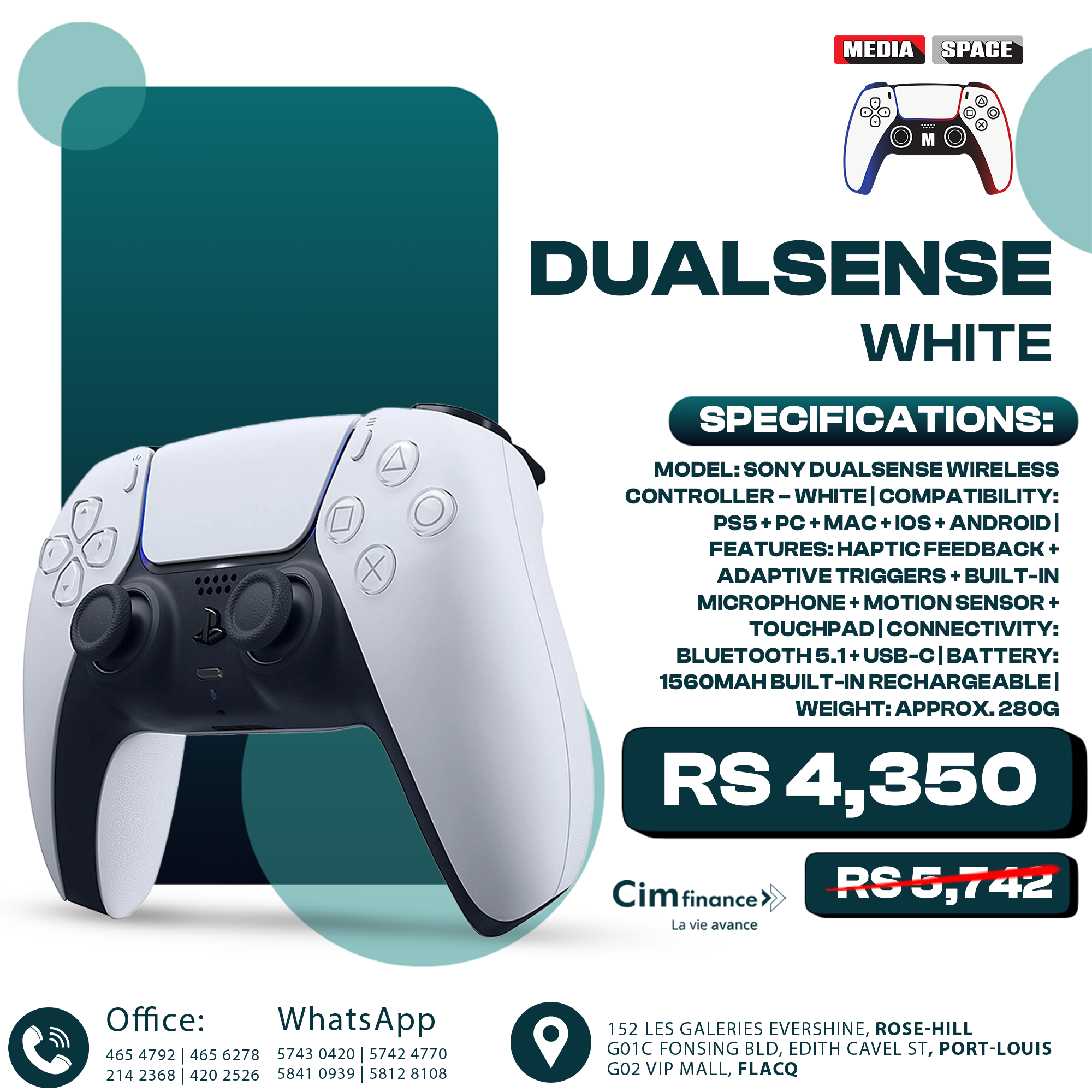 Sony DualSense Wireless Controller WHITE Original
