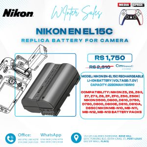 Nikon EN-EL15c REPLICA Rechargeable Li-ion Battery for Compatible DSLR and Mirrorless Cameras, 3.7 V  | Mirrorless Cameras, EN-EL15c REPLICA is a Rechargeable Lithium-ion Battery, is designed for use with select