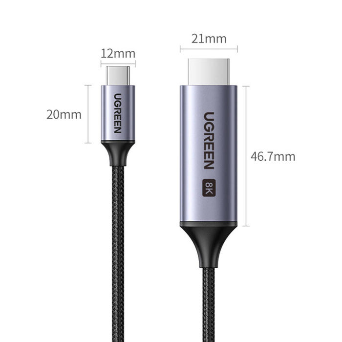 UGREEN 1m (3.3ft) USB Type – C to HDMI 8K 60Hz Cable – CM565 - Image 3