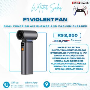 F1 Multifunction Violent Fan with Dust Blower Cleaner (8000mah)