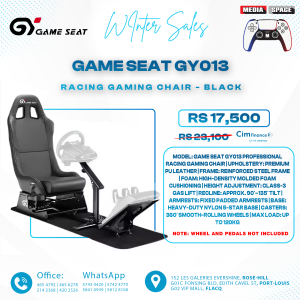 Game Seat GY013 Professional Vehicle Racing Gaming Chair - Black