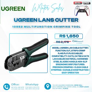 UGREEN RJ45 Crimping Tool NW304, 3-in-1 Ethernet Cable Crimper, Cutter & Stripper for CAT5/CAT6/CAT7/CAT8 – 35971