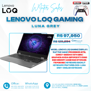 Lenovo LOQ 15IRX10 Gaming Laptop, 15.6" FHD IPS 144Hz ,Intel Core™ i7-13645HX, 24GB RAM, 1000GB SSD, GeForce RTX 5060 8GB GPU, English (UK),  WINDOWS 11, Luna Grey