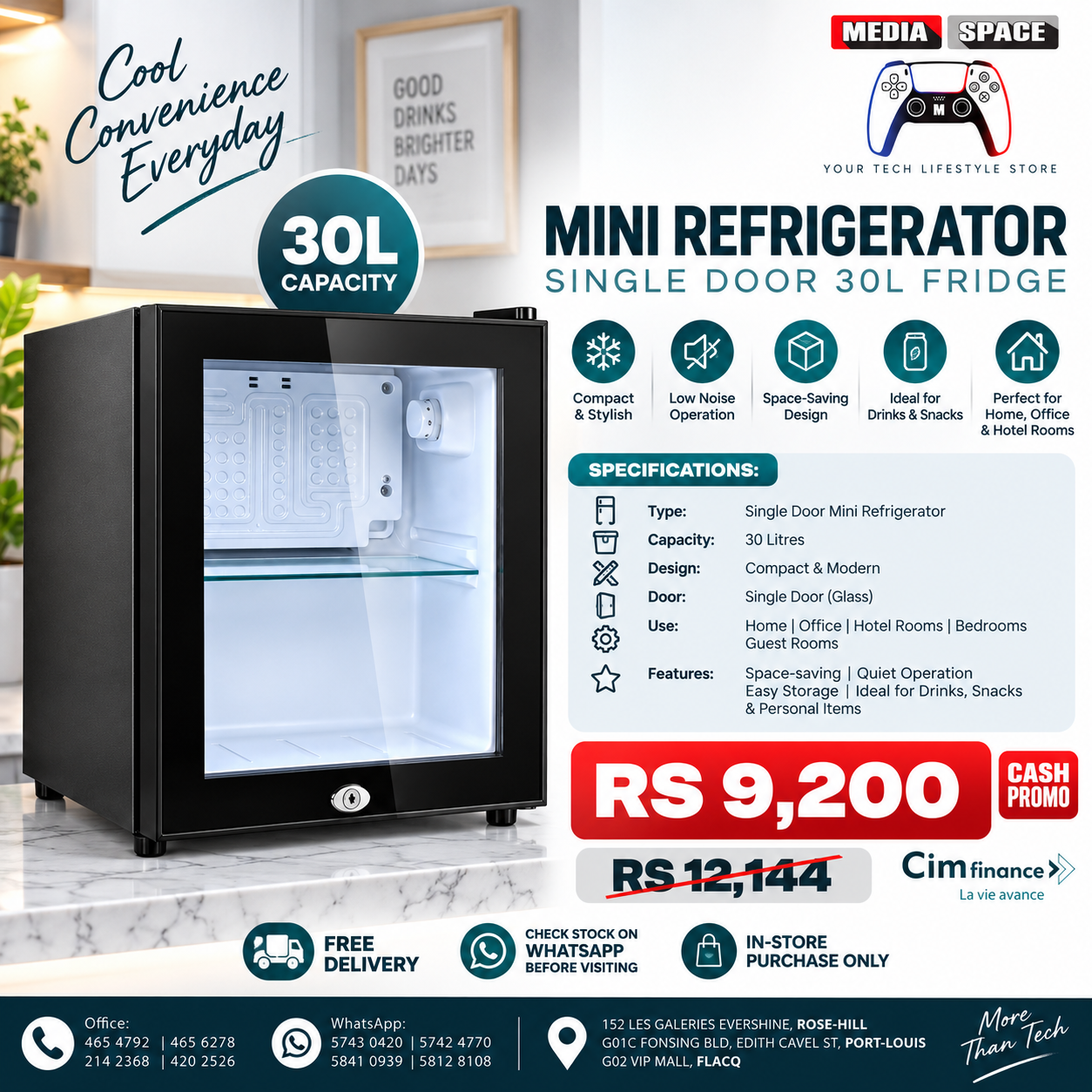 30L Mini Refrigerator Home Appliances Single Door Fridge - Image 2