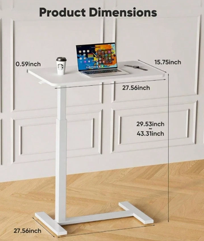 C shape Overbed movable retractable table - Image 3