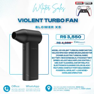 X5 Violent Fan 130000 RPM Electric Blower Violent Turbofan Tool For Household Outdoor Cleaning Handheld Fan