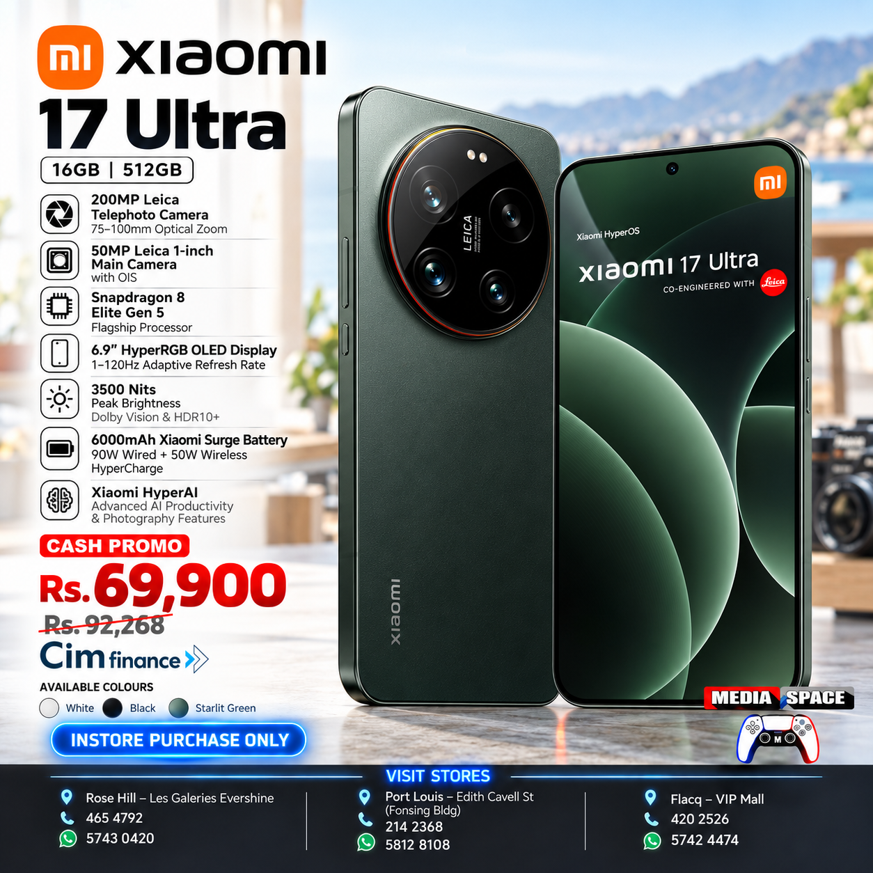 XIAOMI 17 Ultra (16GB+512GB) |World's First Leica 1-Inch LOFIC Sensor |Snapdragon 8 Elite Gen 5 |2K AMOLED Display | 90W HyperCharge HyperOS 3 | HyperAI Flagship Experience