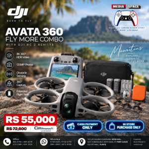 DJI Avata 360 Fly More Combo (RC 2), 360° Drone With 1-Inch 8K 360° Imaging for FPV & Aerial Filming, 360° Camera Drone With Propeller Guard. Includes RC 2 for Precise Control and Three Batterie