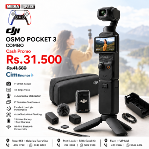DJI Osmo Pocket 3 Combo Pocket Sized 3-Axis Stabilized Handheld Camera HDR Video Stereo Recording
