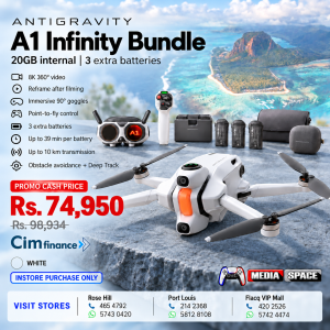 Antigravity A1 Drone (Powered by Insta360) - INFINITY Bundle 8K 360 Degree Foldable Drone & Goggles for Immersive Flight with Point-to-Fly Motion Control with Case / 3x High Power Batteries