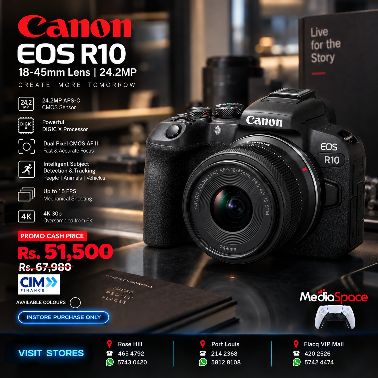 Canon EOS R10 Mirrorless Camera 18-45mm Lens 24.2MP - Image 3