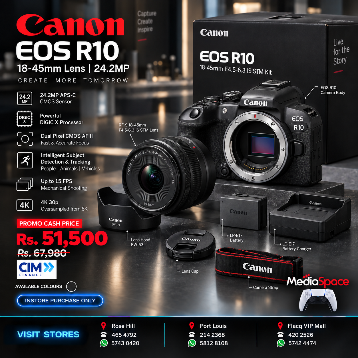 Canon EOS R10 Mirrorless Camera 18-45mm Lens 24.2MP - Image 2